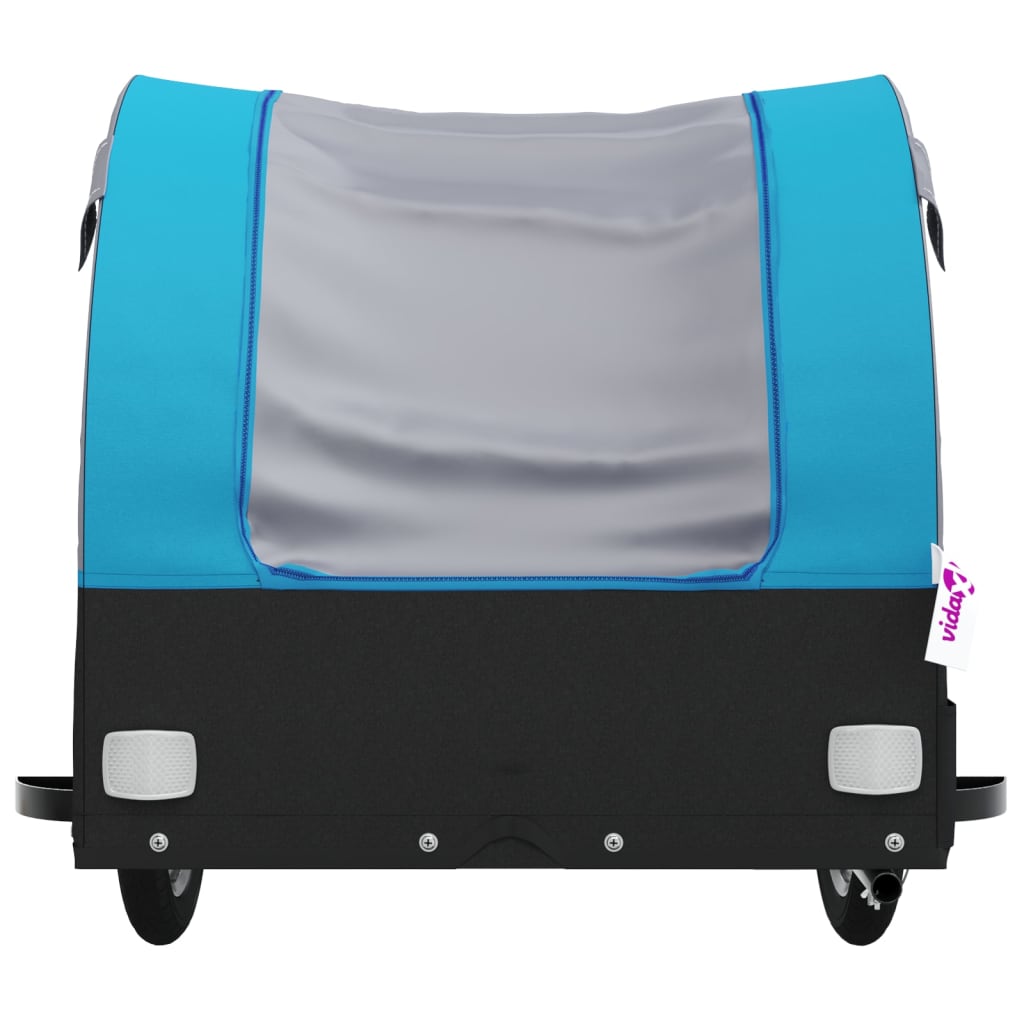 Velosipēda piekabe, melnā un zilā krāsā, 30 kg, dzelzs