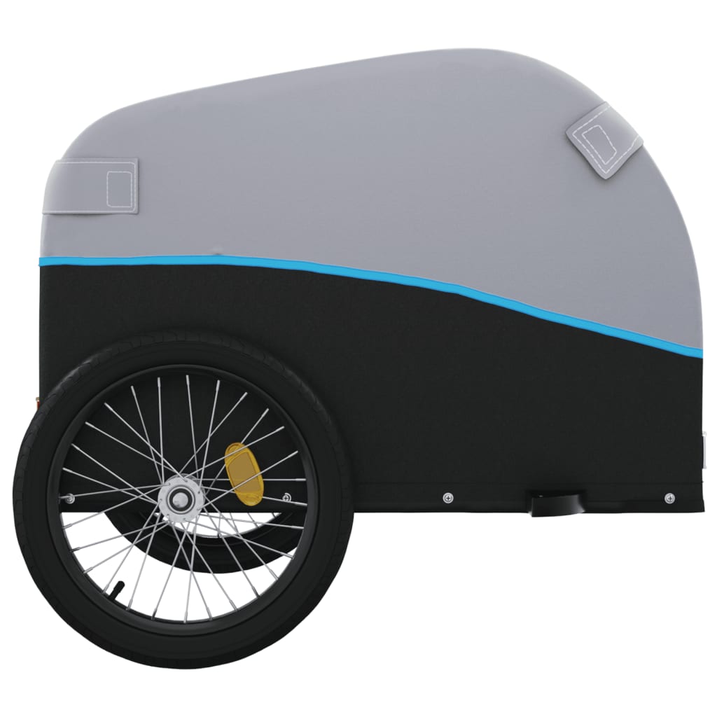 Velosipēda piekabe, melnā un zilā krāsā, 30 kg, dzelzs