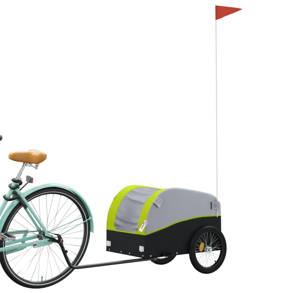 Bicycle trailer, black and green, 30kg, iron