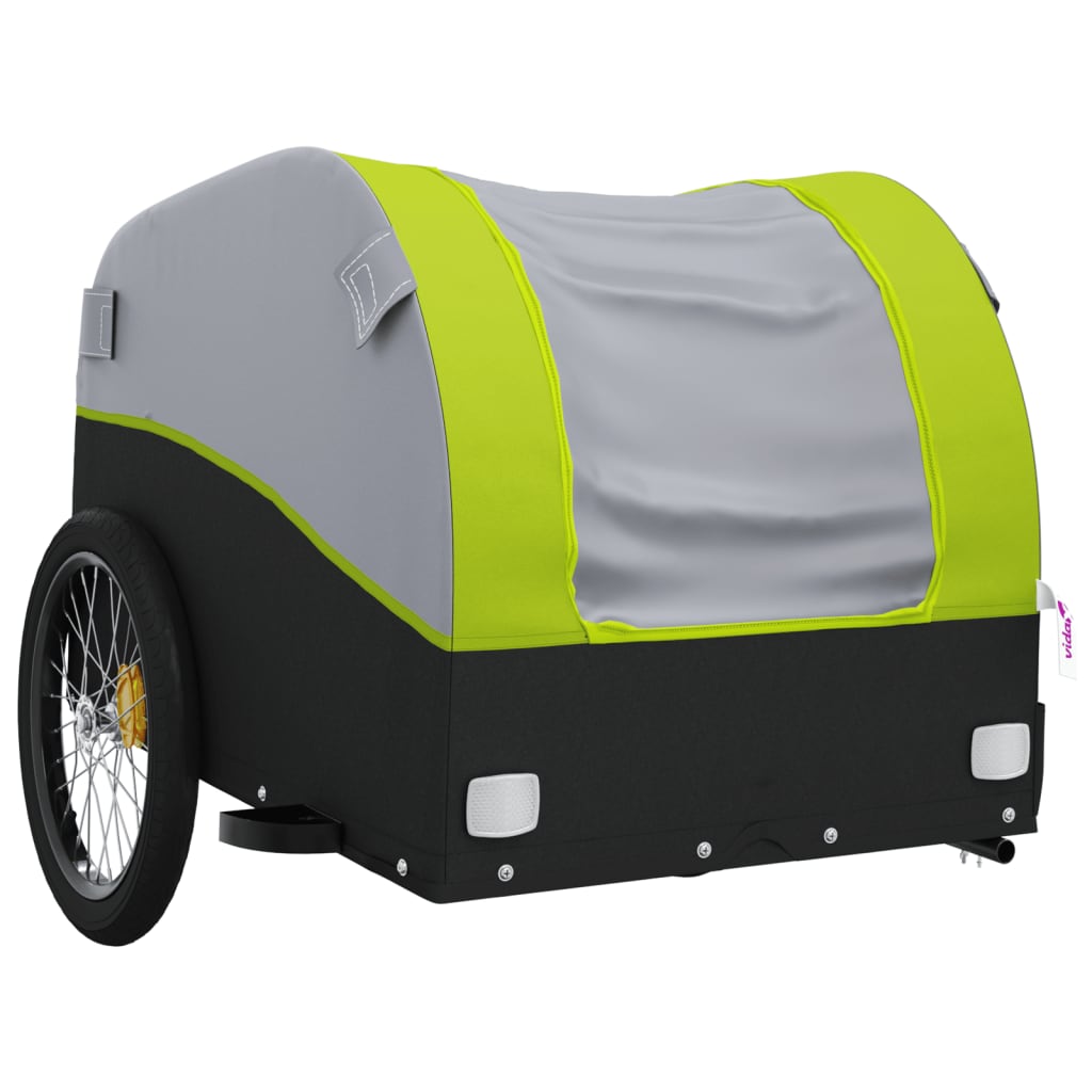 Bicycle trailer, black and green, 30kg, iron