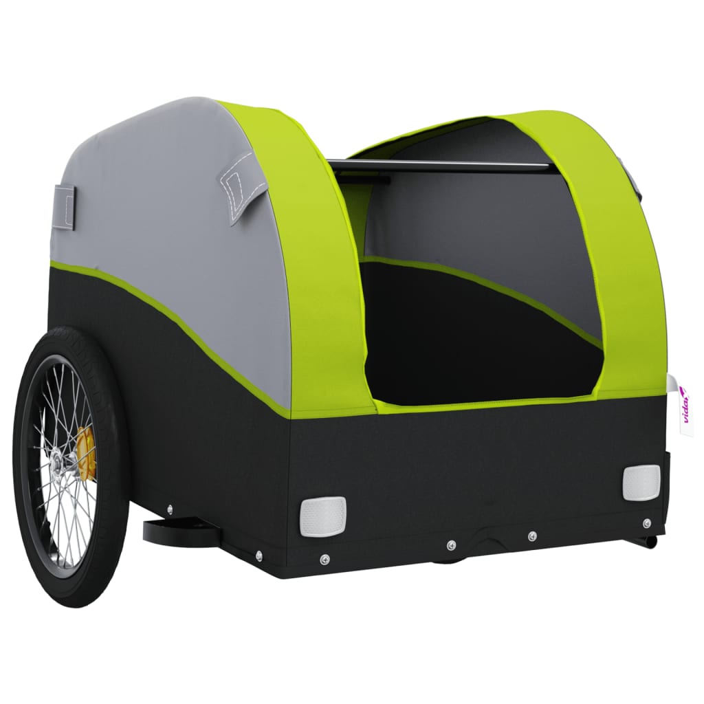 Bicycle trailer, black and green, 30kg, iron