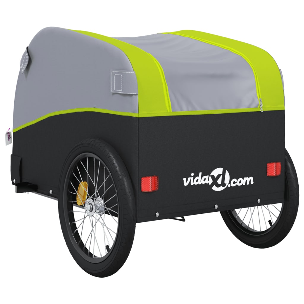Bicycle trailer, black and green, 30kg, iron