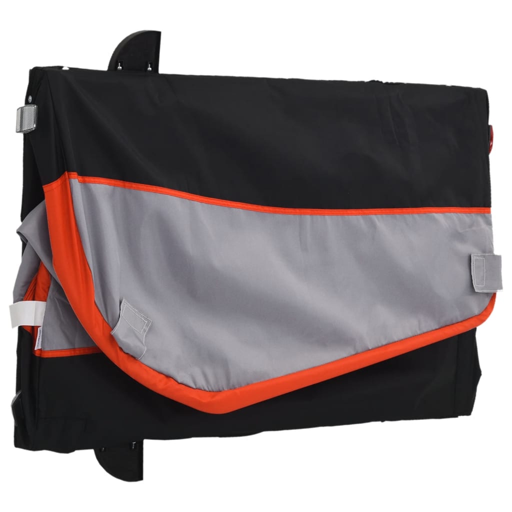 Dviračio priekaba, juodos ir oranžinės spalvos, 30kg, geležis