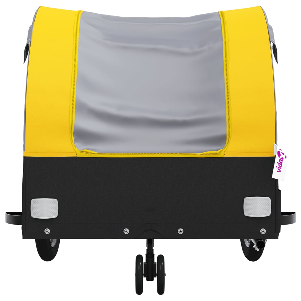 Velosipēda piekabe, melnā un dzeltenā krāsā, 30 kg, dzelzs