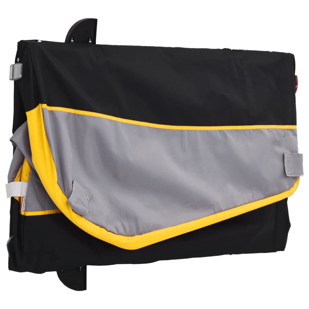 Velosipēda piekabe, melnā un dzeltenā krāsā, 30 kg, dzelzs