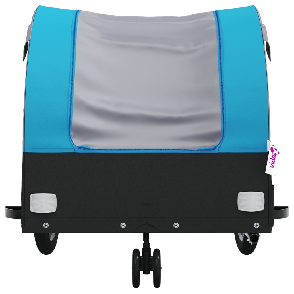 Velosipēda piekabe, melnā un zilā krāsā, 30 kg, dzelzs
