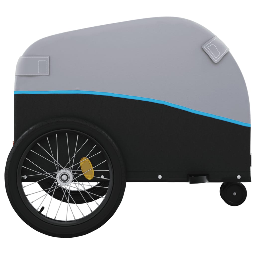 Velosipēda piekabe, melnā un zilā krāsā, 30 kg, dzelzs