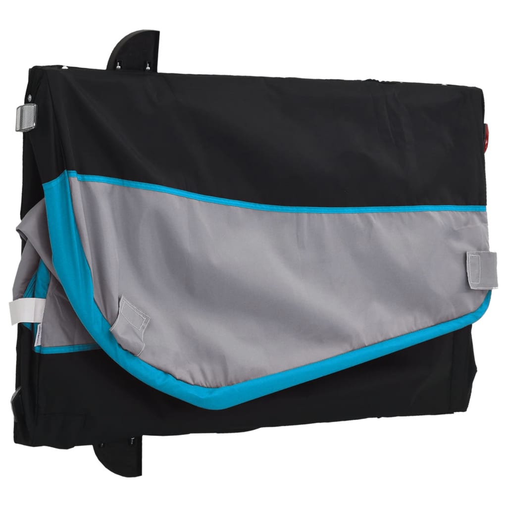 Velosipēda piekabe, melnā un zilā krāsā, 30 kg, dzelzs