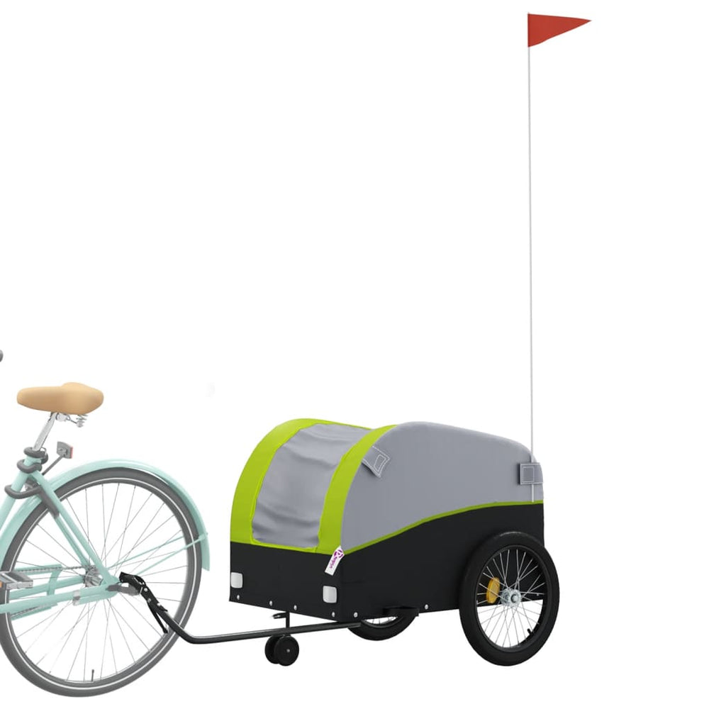 Bicycle trailer, black and green, 45kg, iron