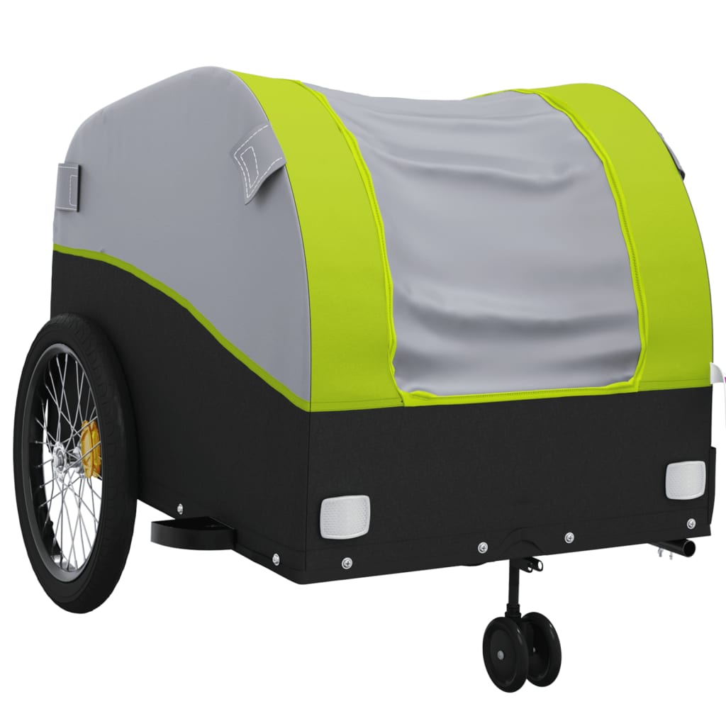 Bicycle trailer, black and green, 45kg, iron