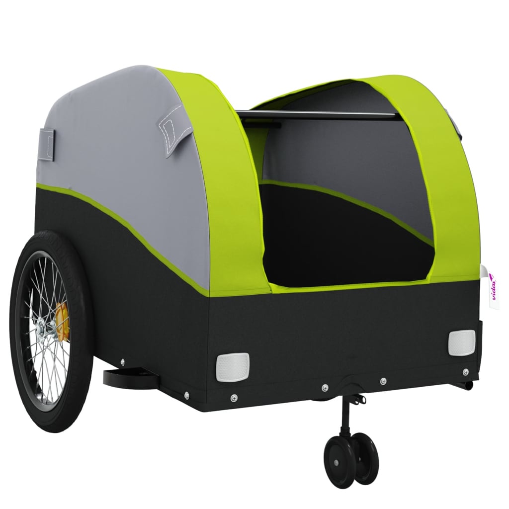 Bicycle trailer, black and green, 45kg, iron