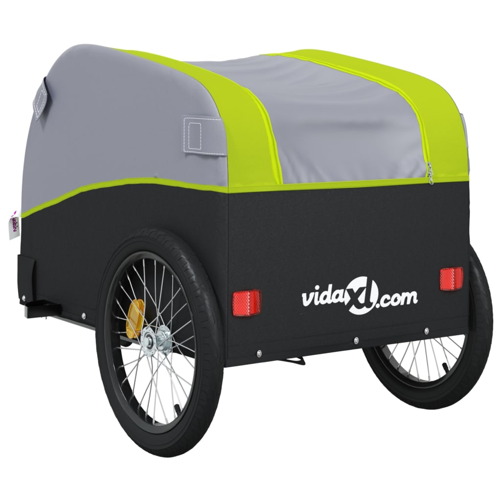 Bicycle trailer, black and green, 45kg, iron