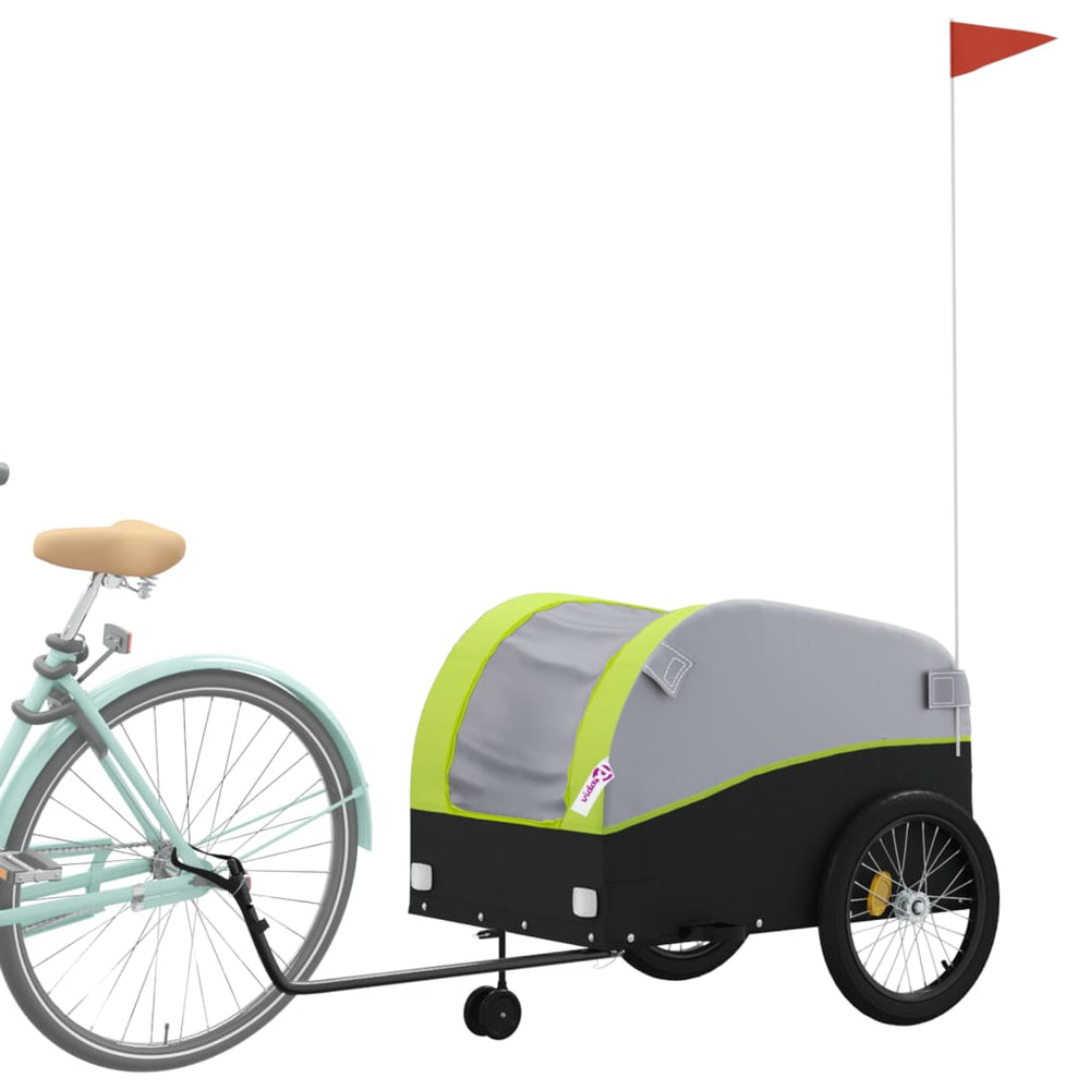 Bicycle trailer, black and green, 45kg, iron