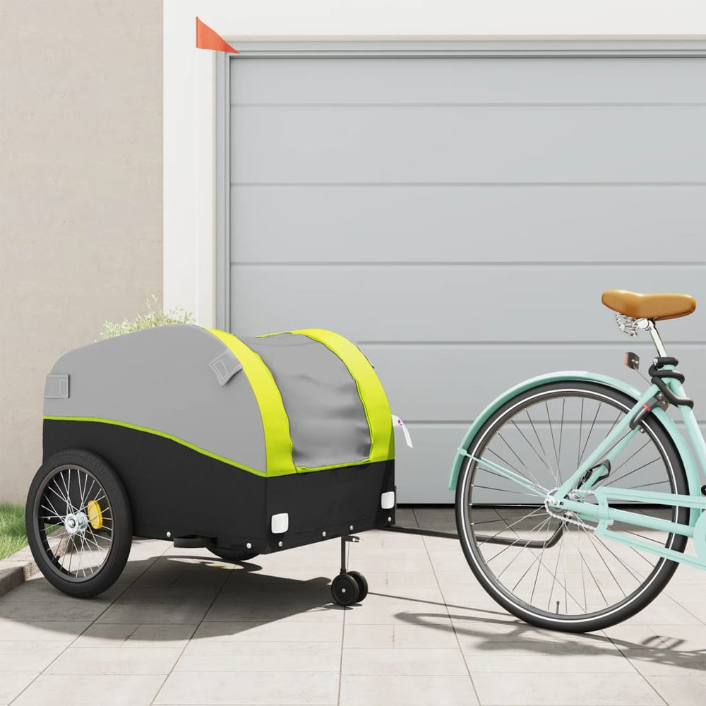 Bicycle trailer, black and green, 45kg, iron