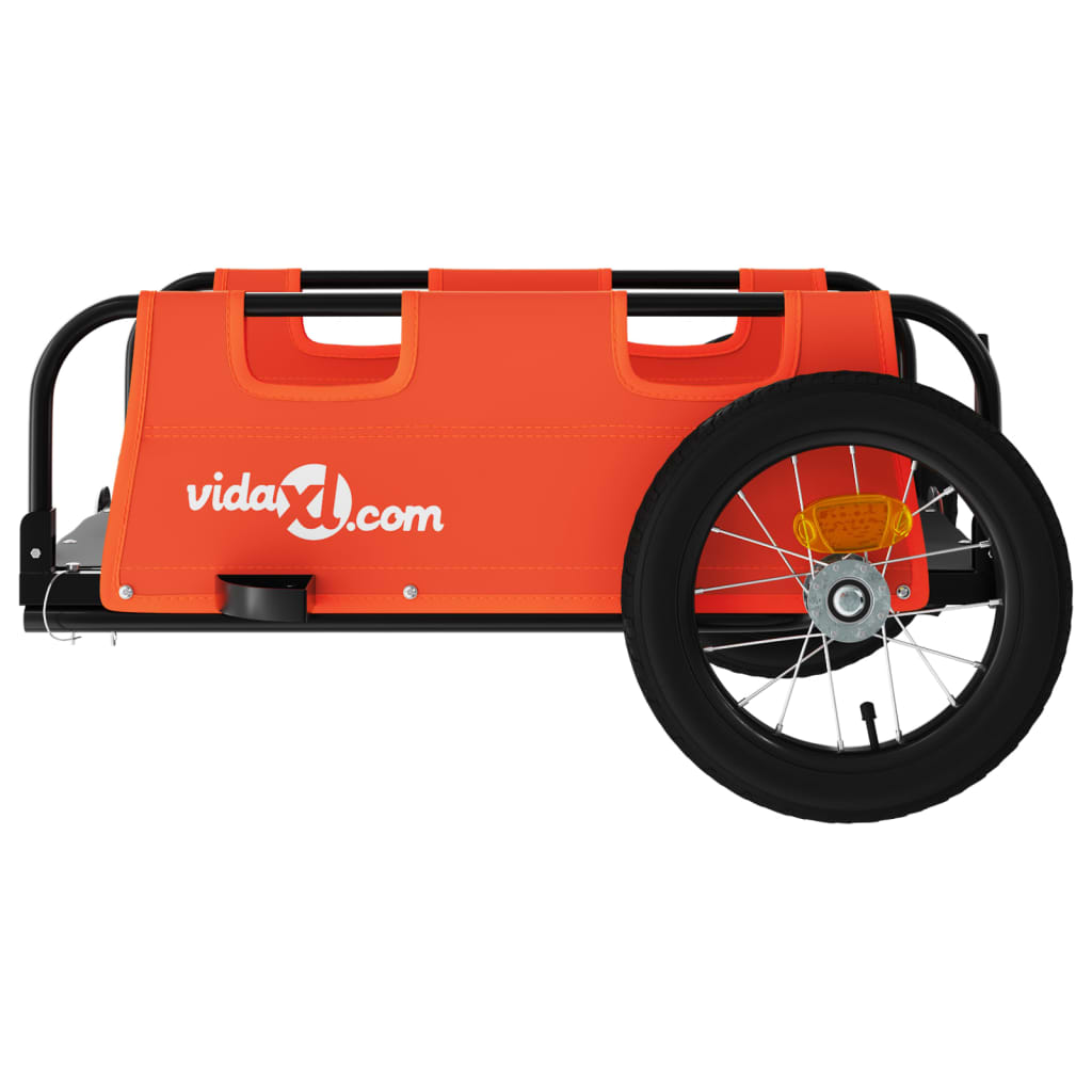 Velosipēda piekabe, oranža, Oksfordas audums un dzelzs