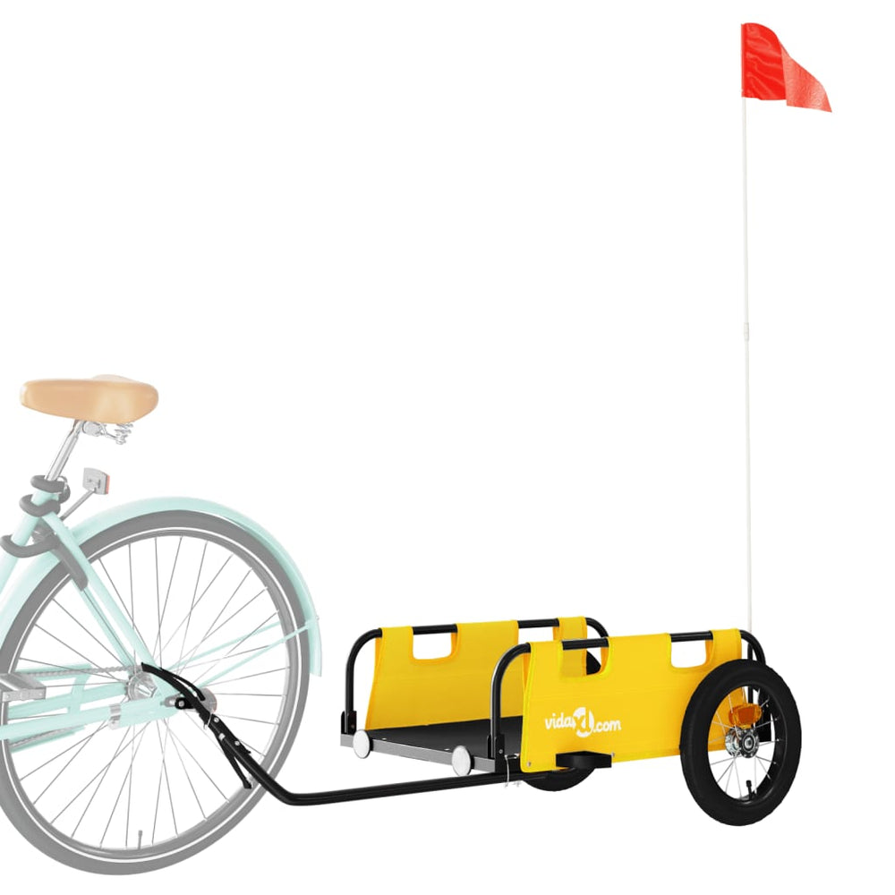 Bike trailer, yellow, Oxford fabric and iron