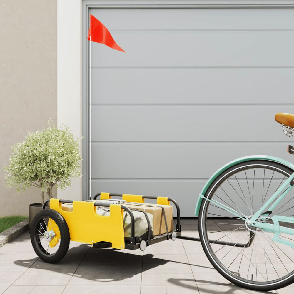 Bike trailer, yellow, Oxford fabric and iron