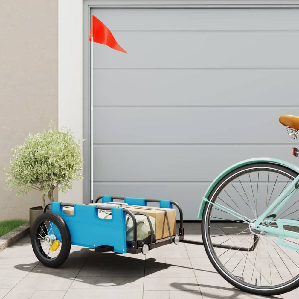Bicycle trailer, blue, oxford fabric and iron