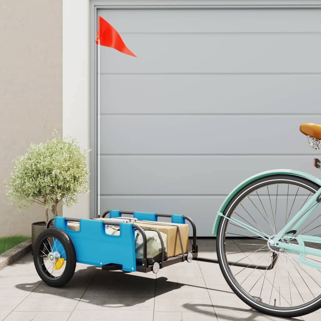 Bicycle trailer, blue, oxford fabric and iron