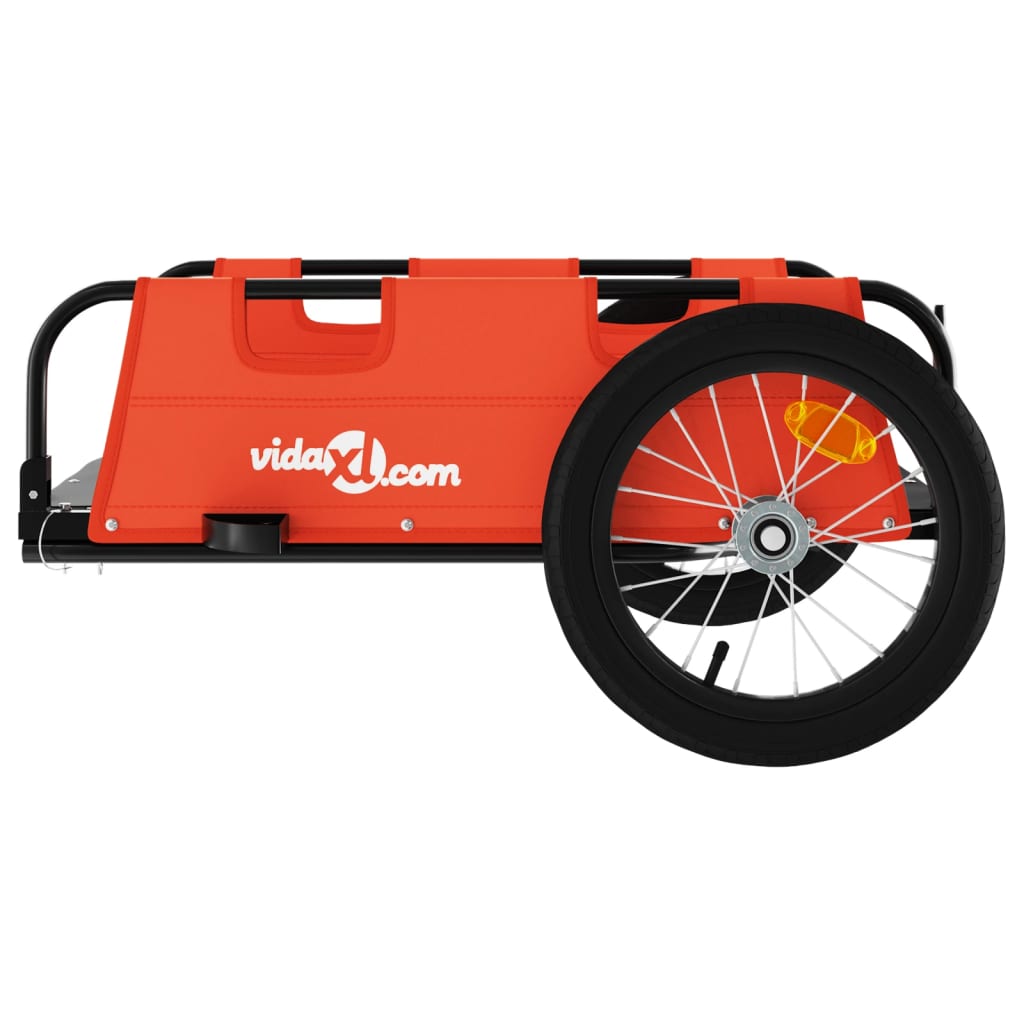 Velosipēda piekabe, oranža, Oksfordas audums un dzelzs