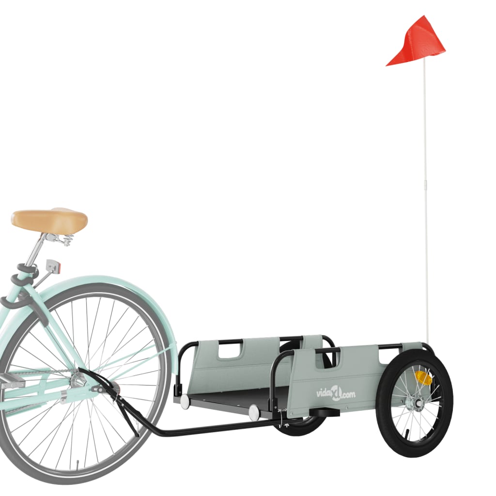 Bicycle trailer, grey, oxford fabric and iron
