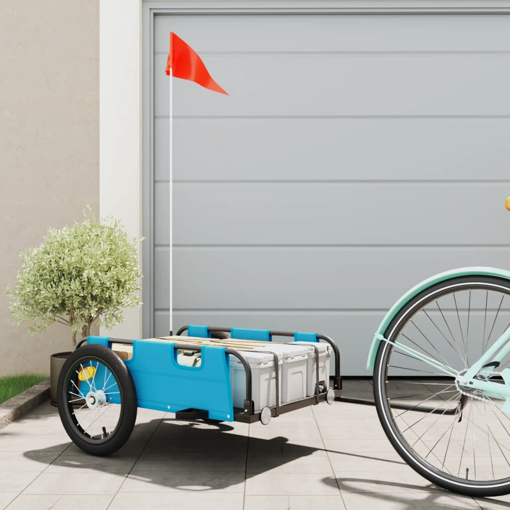Bicycle trailer, blue, oxford fabric and iron