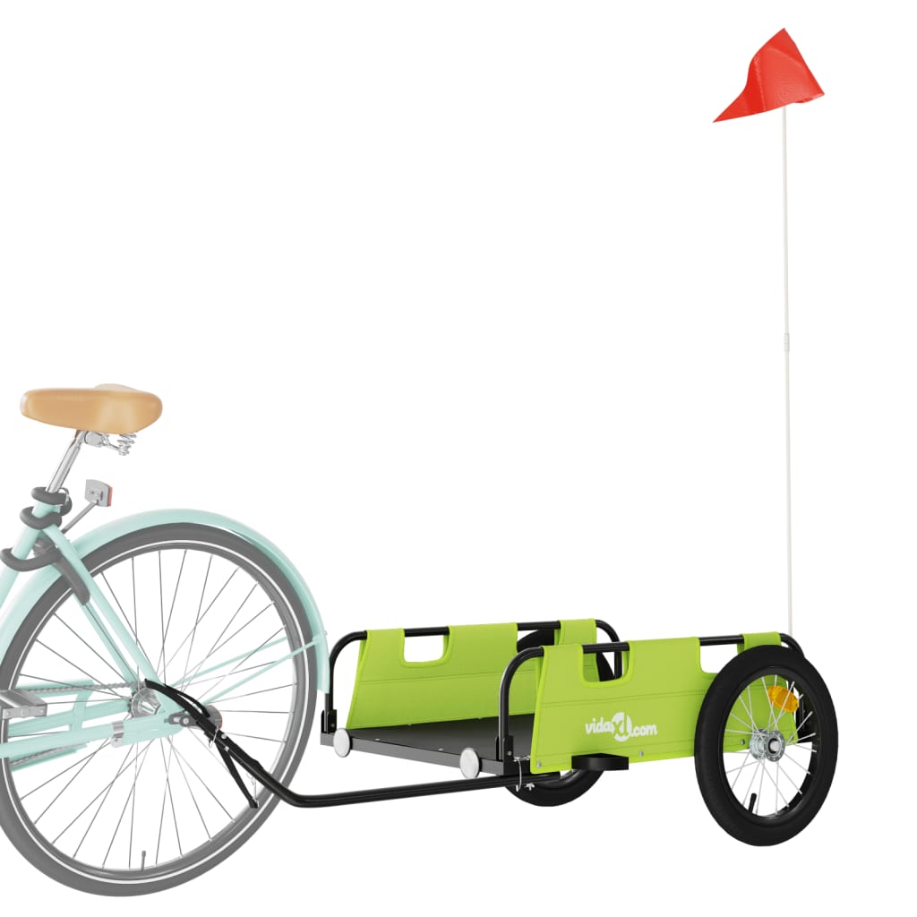 Bicycle trailer, green, Oxford fabric and iron