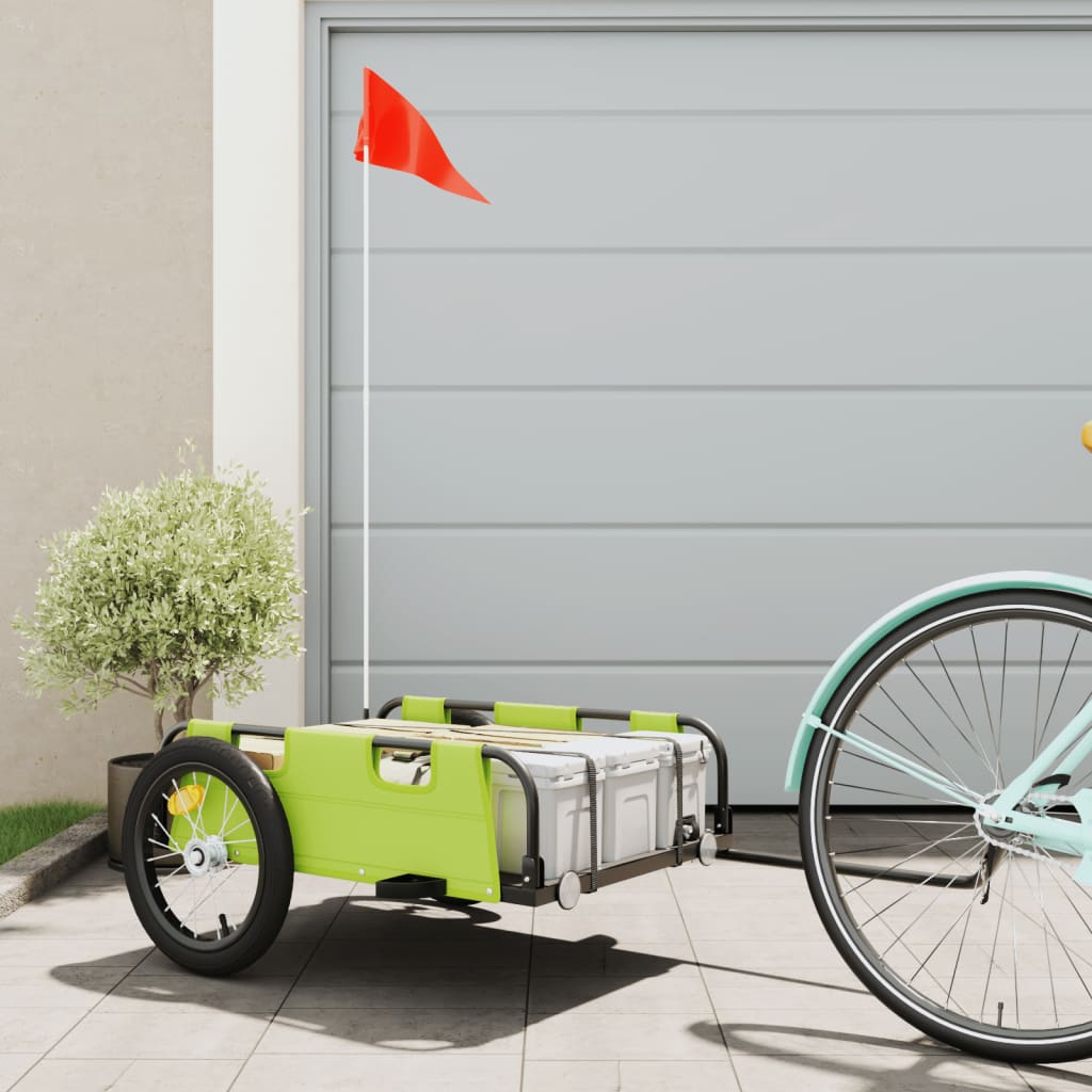 Bicycle trailer, green, Oxford fabric and iron