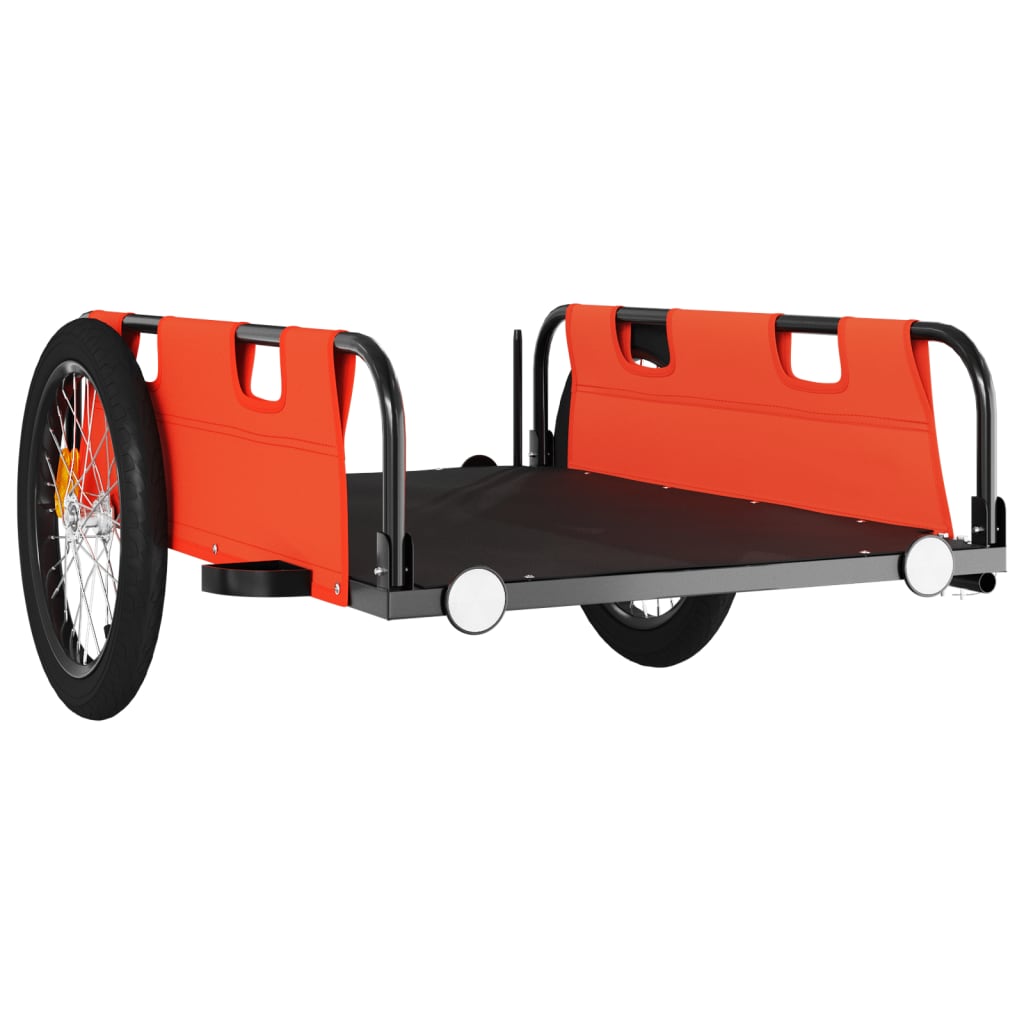 Bicycle trailer, orange, oxford fabric and iron