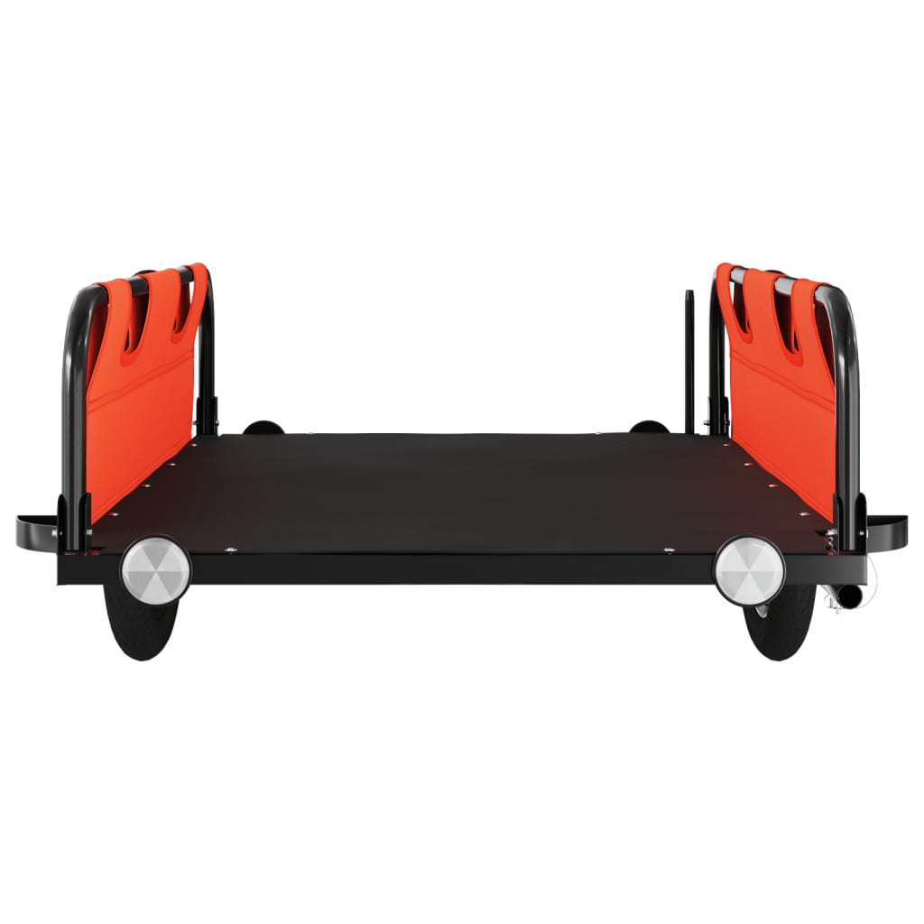 Bicycle trailer, orange, oxford fabric and iron