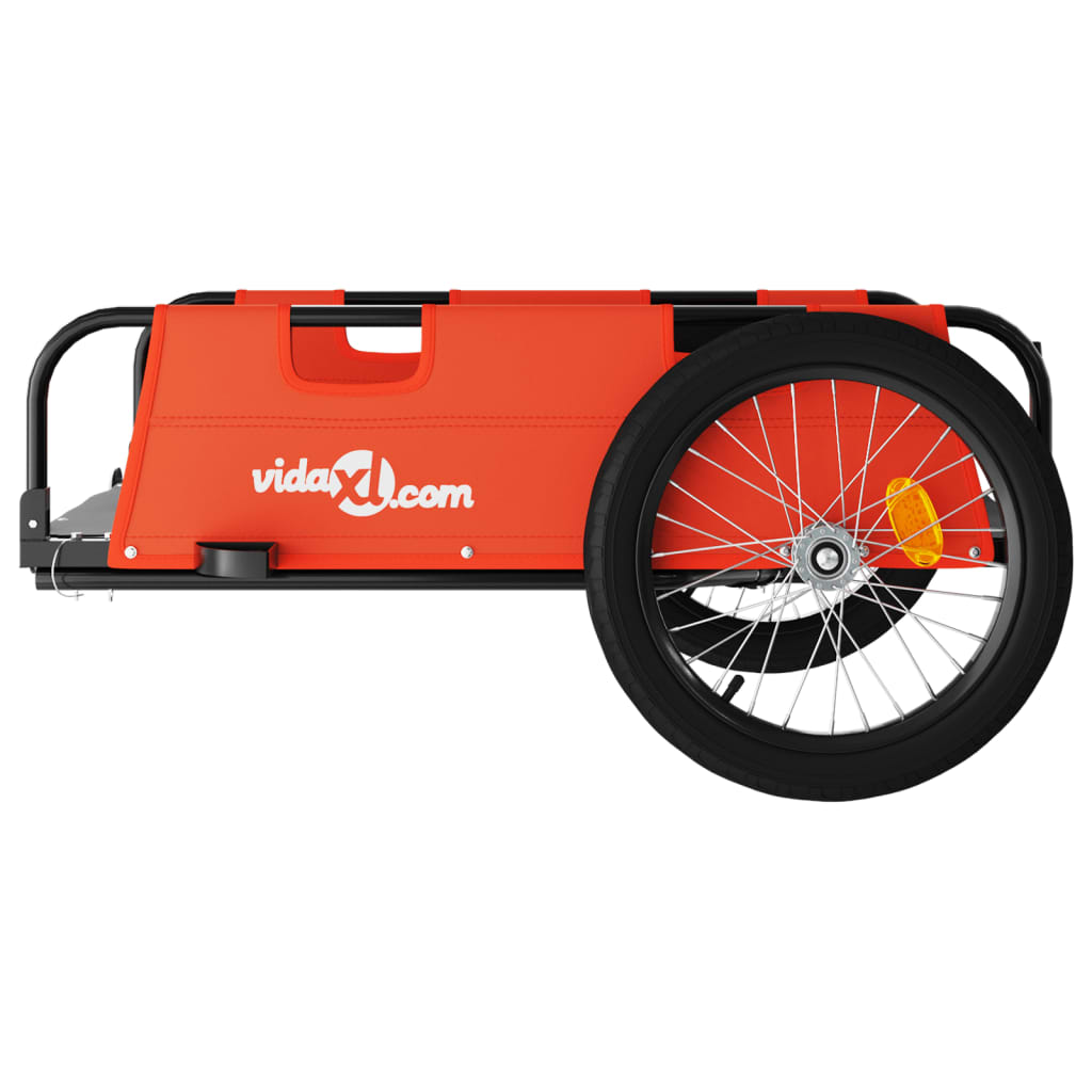 Bicycle trailer, orange, oxford fabric and iron