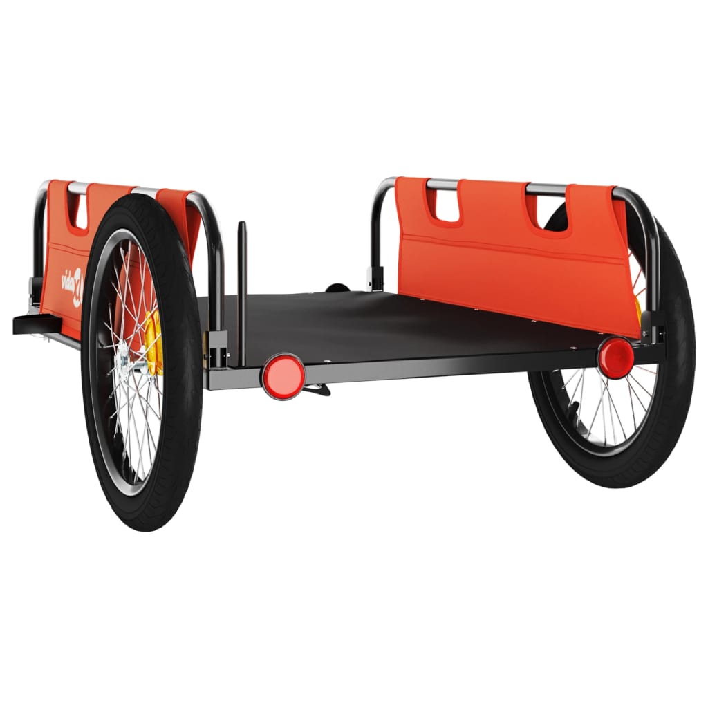 Bicycle trailer, orange, oxford fabric and iron