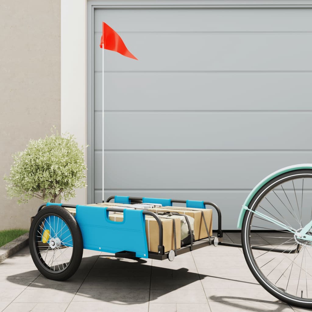 Bicycle trailer, blue, Oxford fabric and iron
