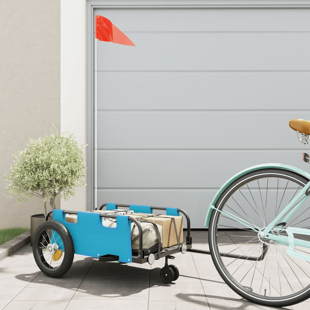 Bicycle trailer, blue, oxford fabric and iron