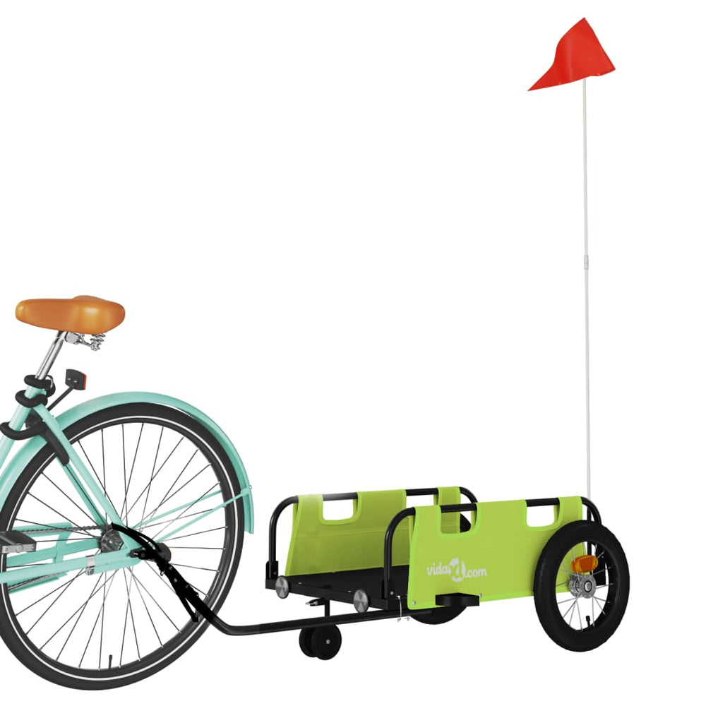 Bicycle trailer, green, Oxford fabric and iron