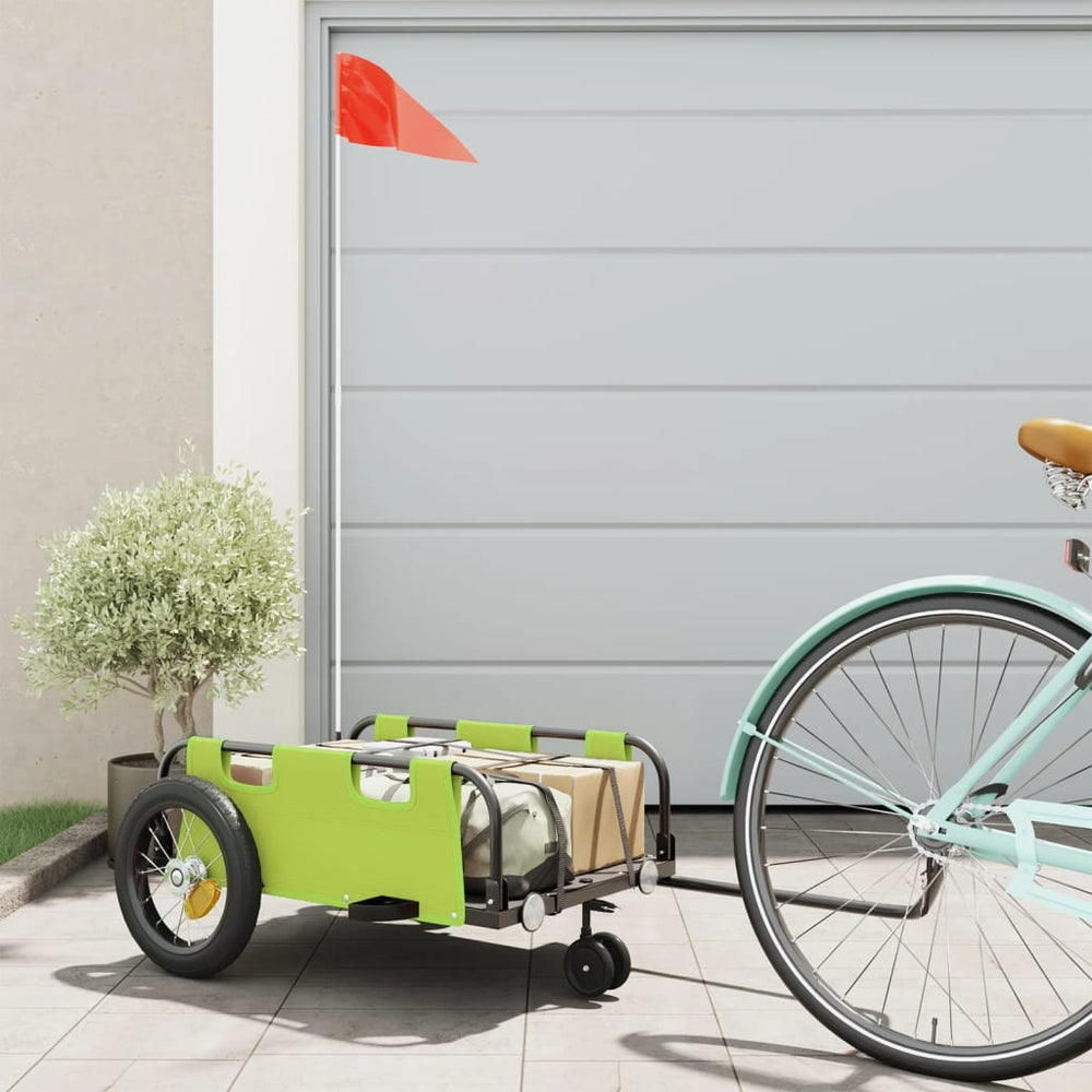 Bicycle trailer, green, Oxford fabric and iron