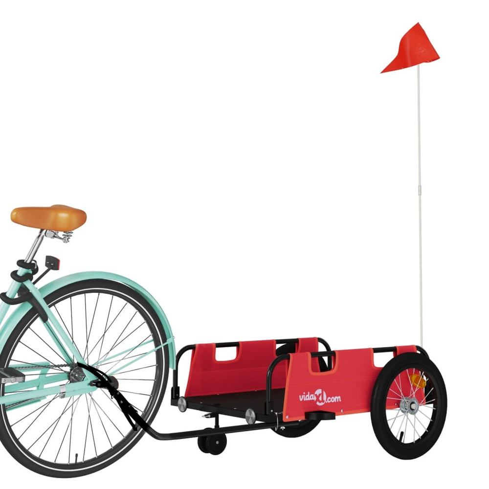 Bicycle trailer, red, Oxford fabric and iron