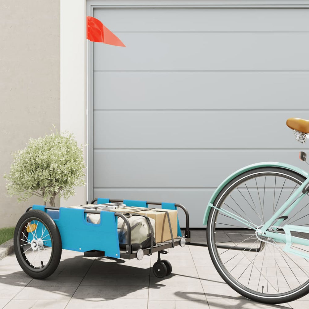 Bicycle trailer, blue, oxford fabric and iron