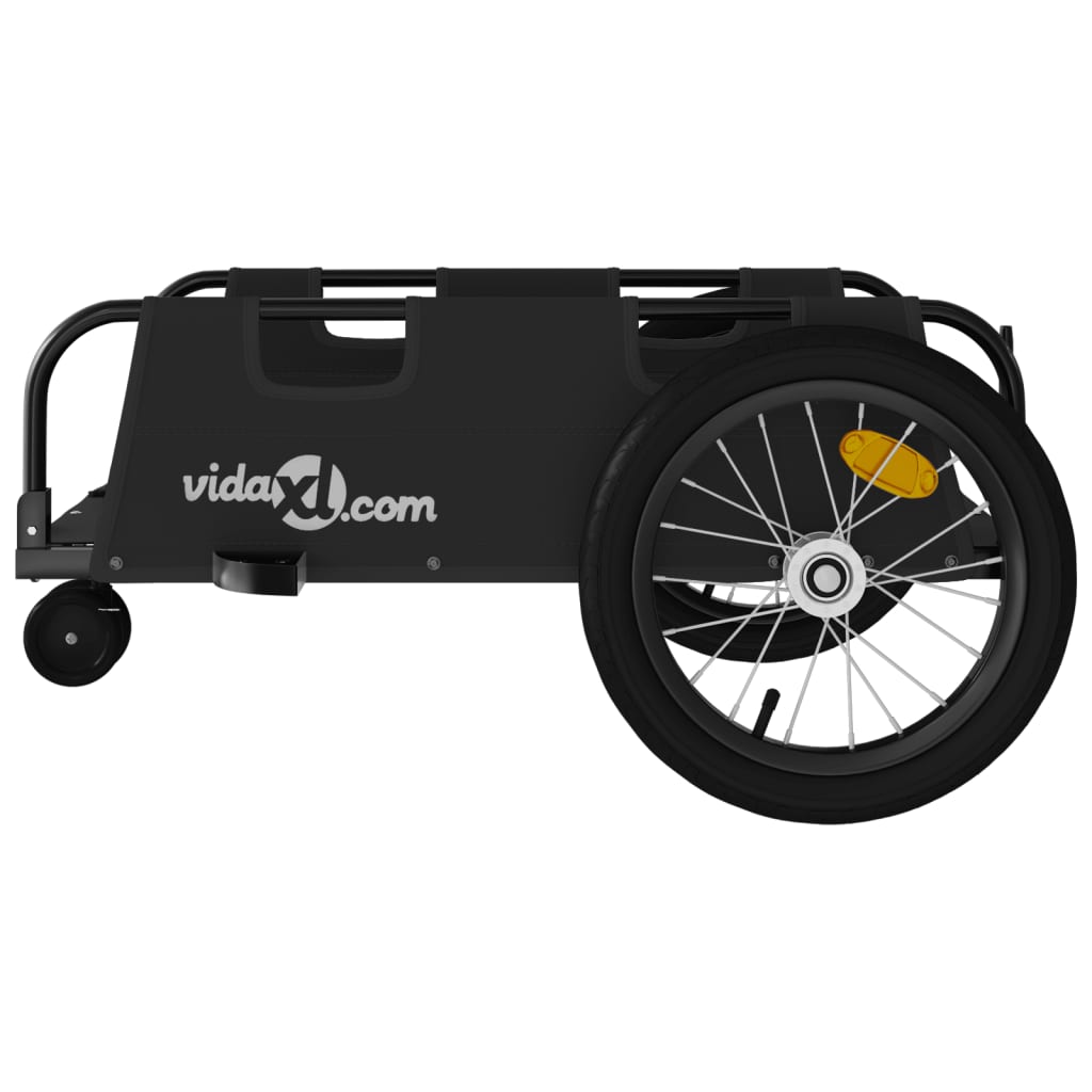 Velosipēda piekabe, melnā krāsā, Oksfordas audums un dzelzs