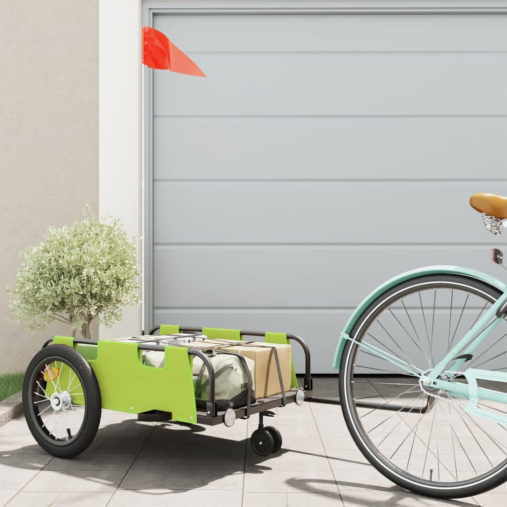 Bicycle trailer, green, Oxford fabric and iron