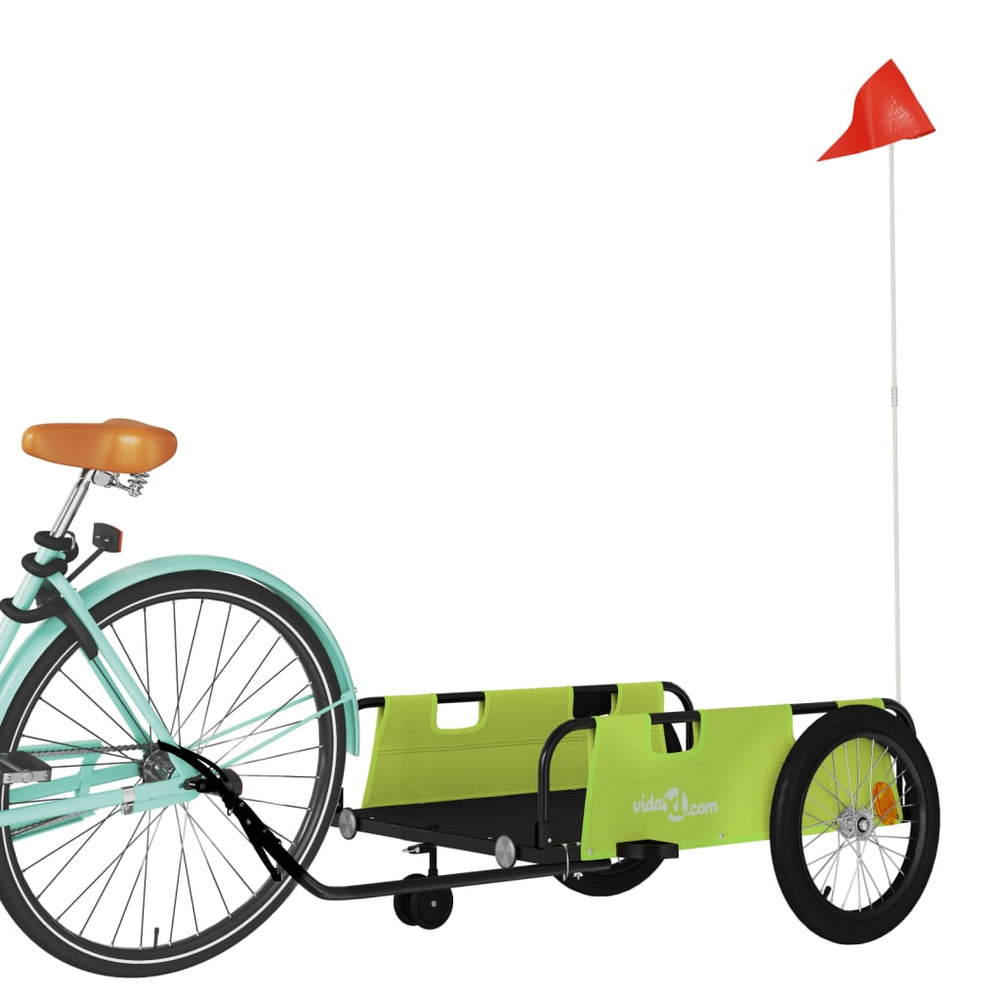 Bicycle trailer, green and black, oxford cloth and iron