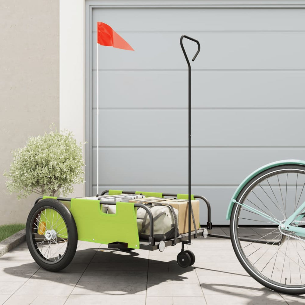 Bicycle trailer, green and black, oxford cloth and iron