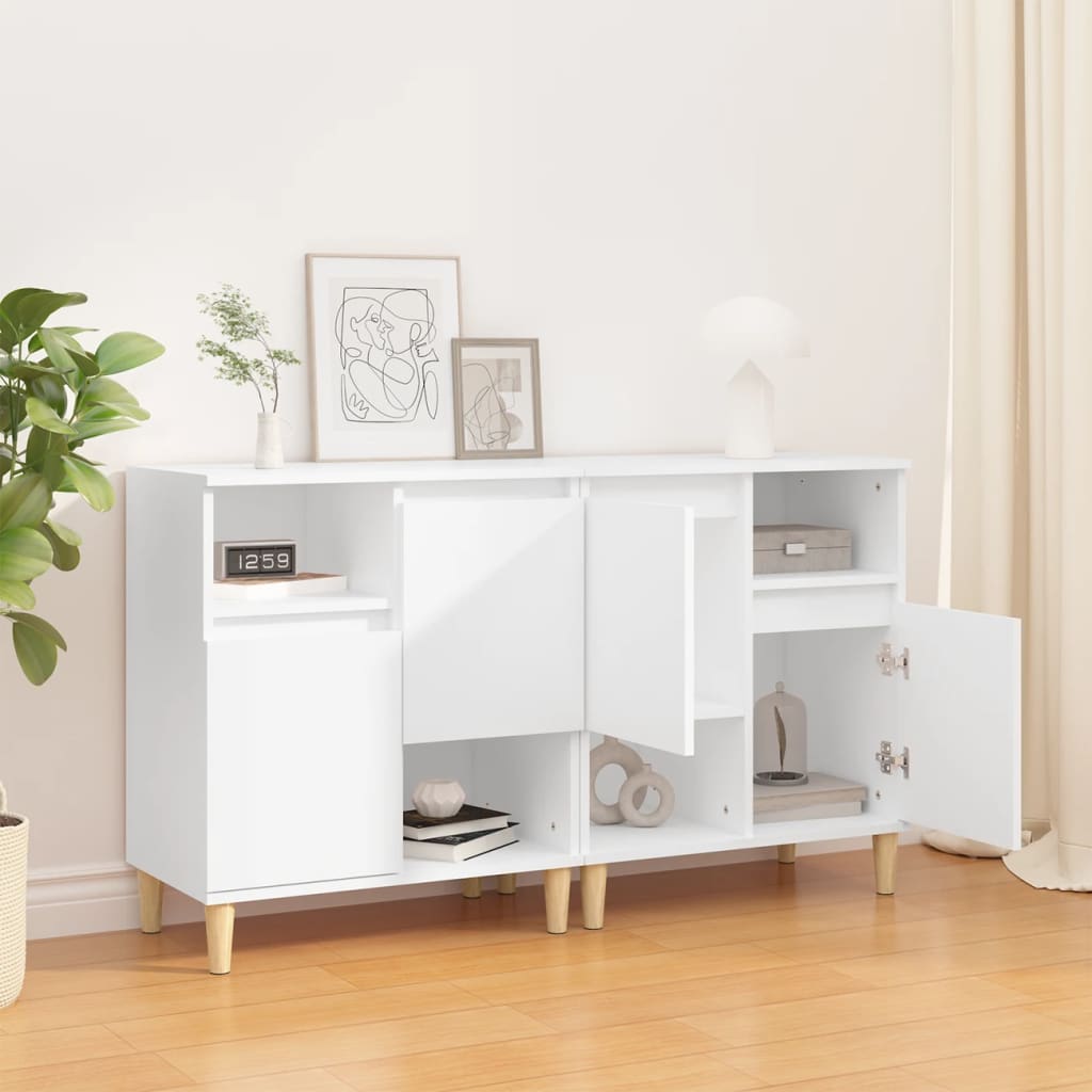 Side cabinets, 2 pcs., white, 60x35x70cm, engineered wood