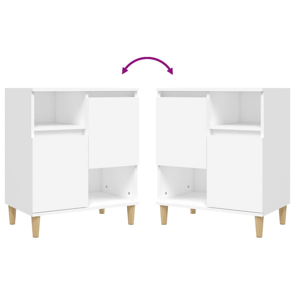 Side cabinets, 2 pcs., white, 60x35x70cm, engineered wood