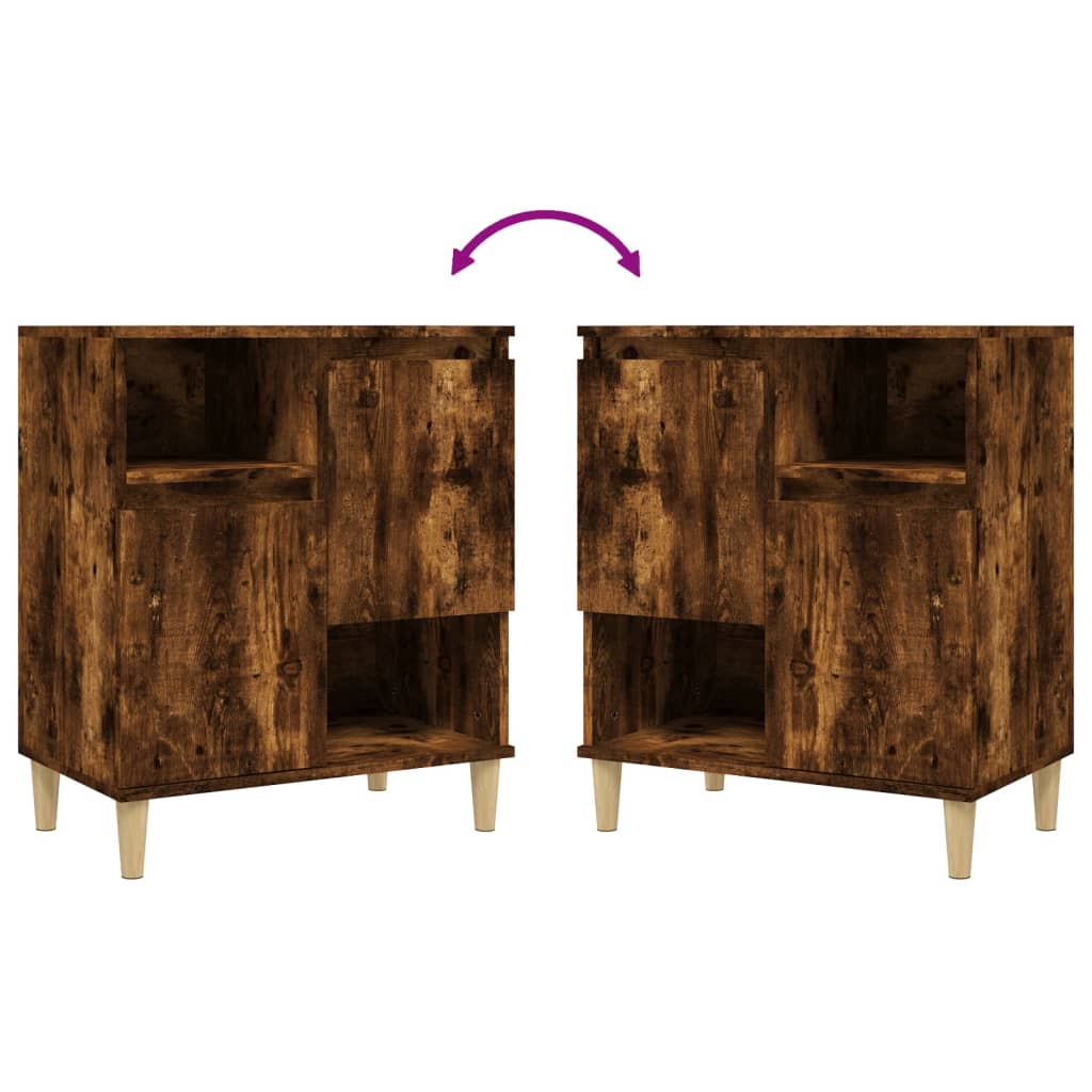 Side tables, 2 pcs., smoky oak, 60x35x70cm, wood