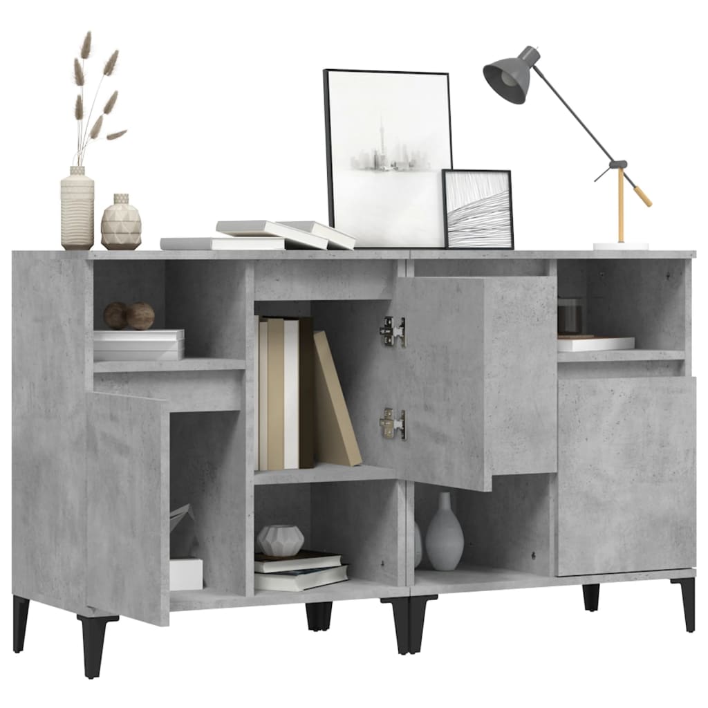 Side cabinets, 2 pcs, concrete grey, 60x35x70cm, wood