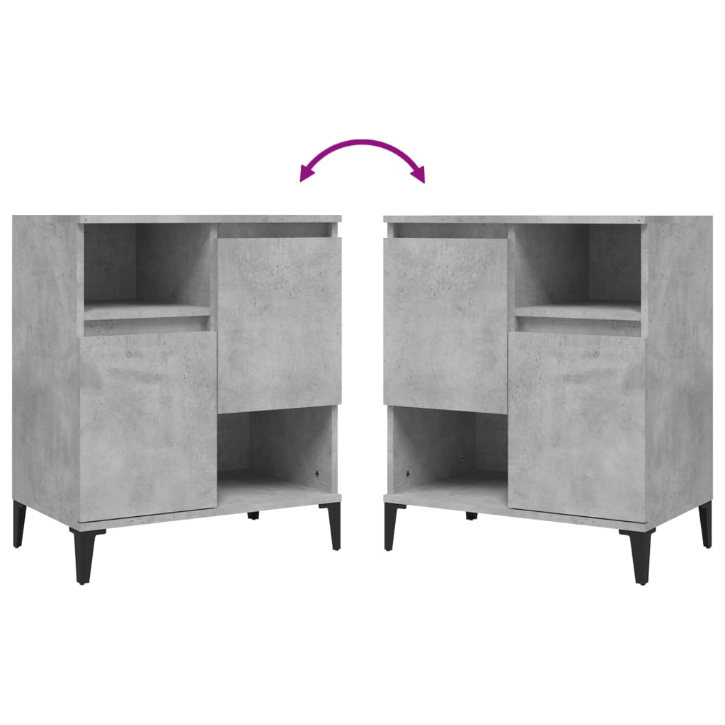 Side cabinets, 2 pcs, concrete grey, 60x35x70cm, wood