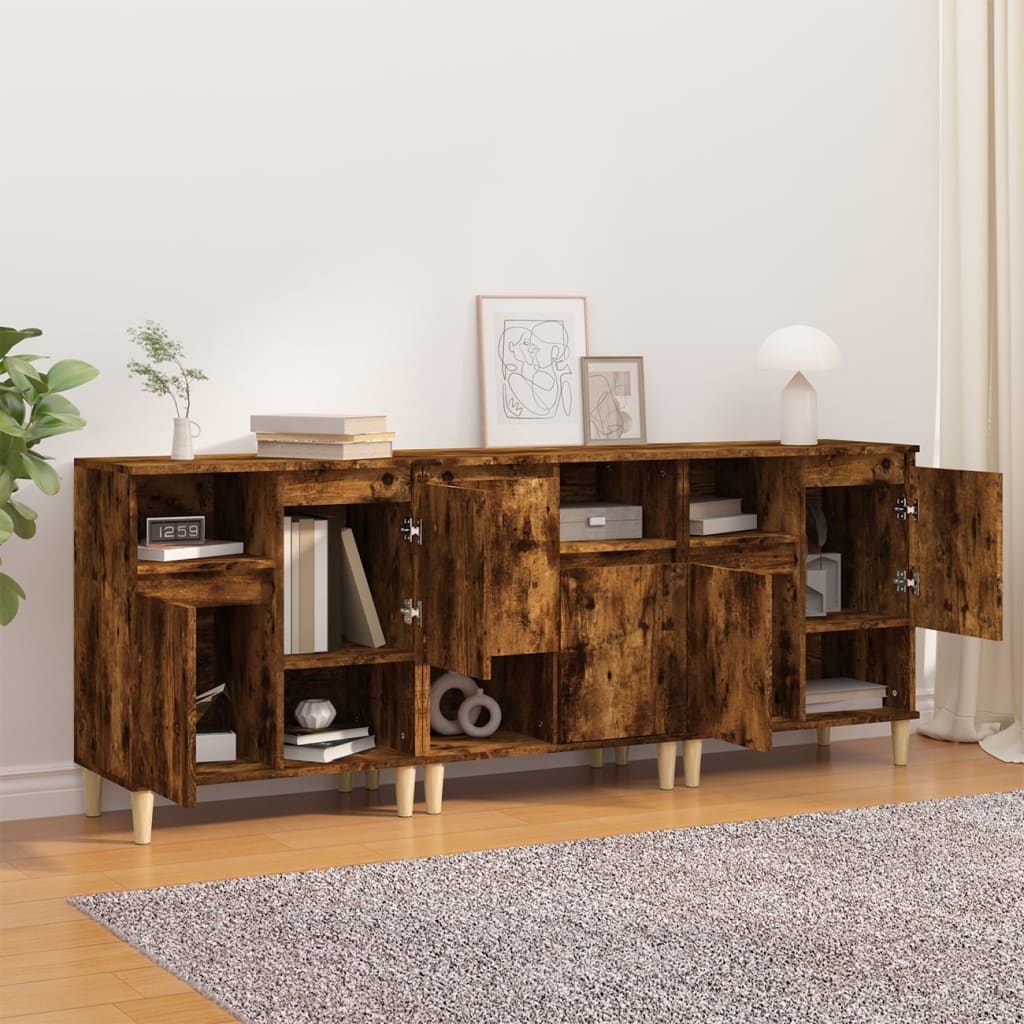 Side cabinets, 3 pcs., smoky oak, 60x35x70cm, wood