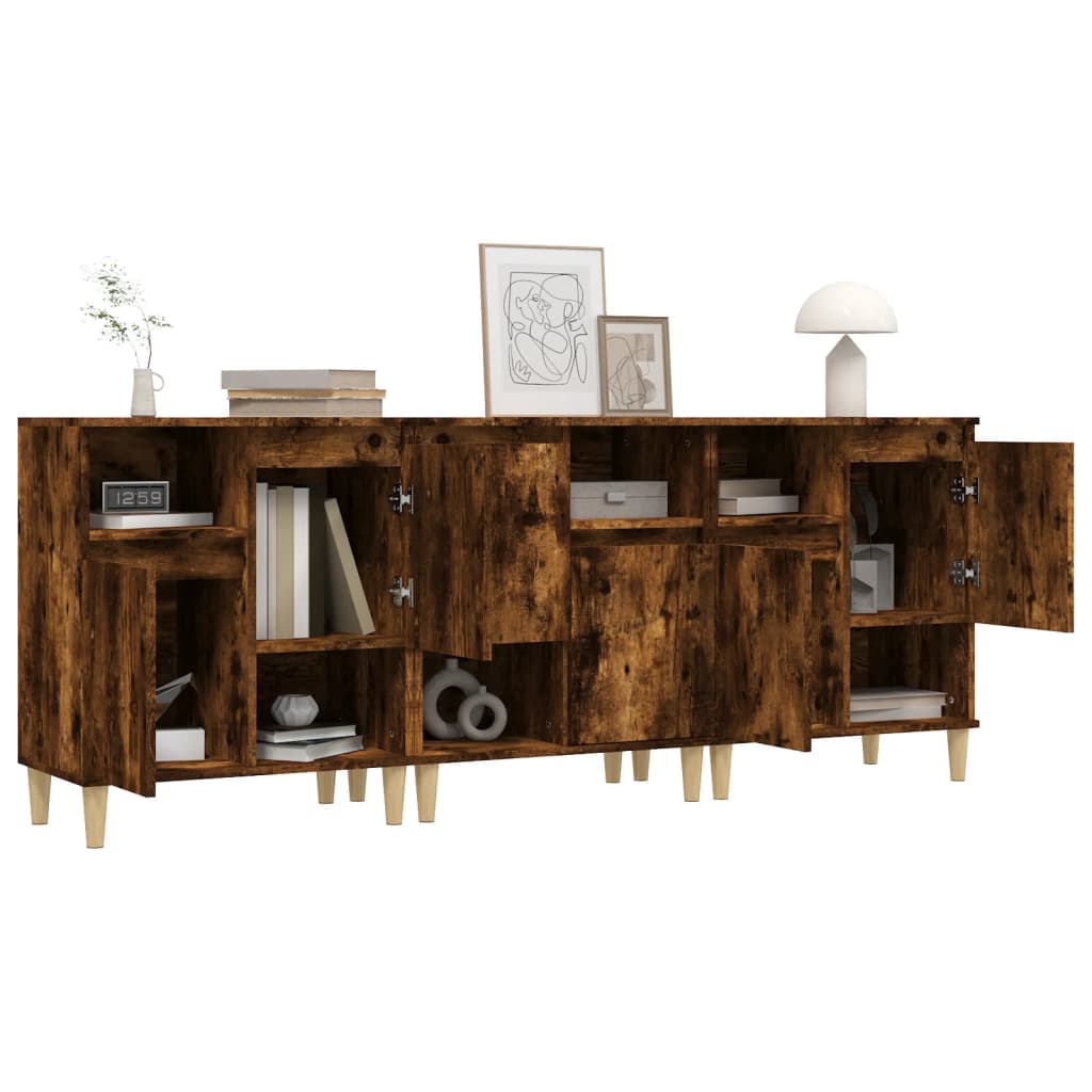 Side cabinets, 3 pcs., smoky oak, 60x35x70cm, wood