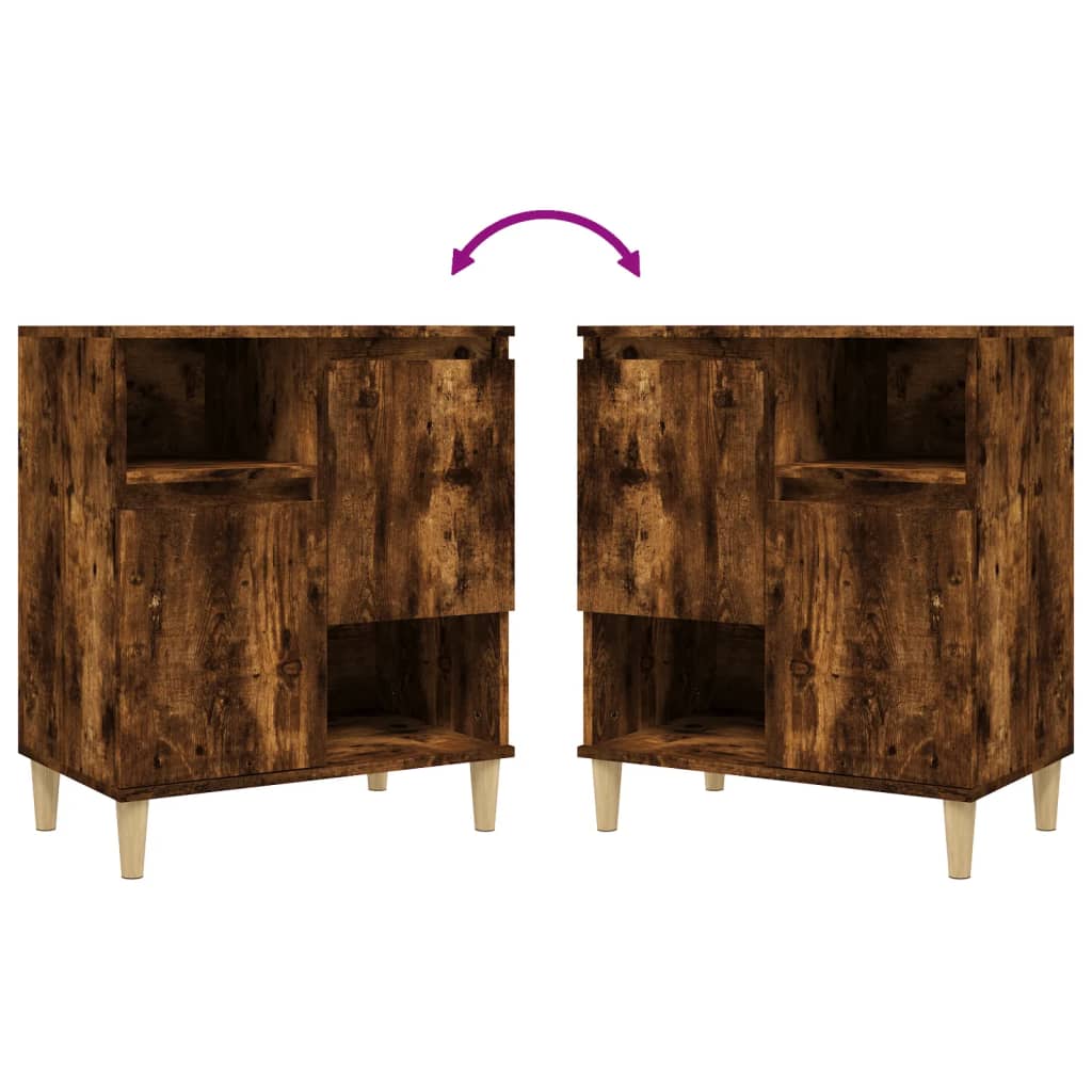 Side cabinets, 3 pcs., smoky oak, 60x35x70cm, wood